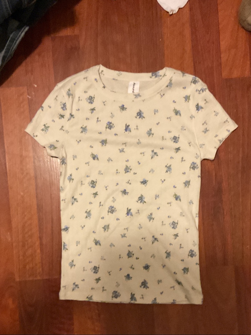Abound Cream Short-Sleeve Tee with Blue Floral Print